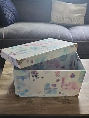 Floral Decorative Storage Box - Pastel Multicolor
